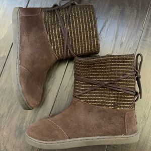 Toms Brown Fur Boots Girl